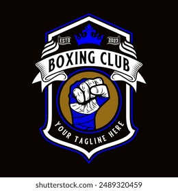 boxing sport logo. with vintage style ornaments. perfect for boxing sport