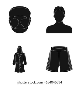 Boxing, sport, mask, helmet.Boxing set collection icons in black style vector symbol stock illustration web.