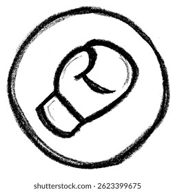 Boxing Sport Related Icon Crayon Chalk Drawing Vector
