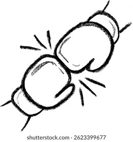 Boxing Sport Related Icon Crayon Chalk Drawing Vector