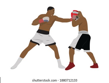 Ilustración plana vectorial de boxeo
