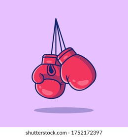 Boxing Sport Vector Icon Illustration. Sport Boxing Icon Concept Isolated Premium Vector. Flat Cartoon Style 