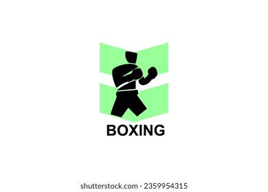 Icono de la línea vectorial de boxeo. deportista, practicar boxeo. ilustración del pictograma deportivo.