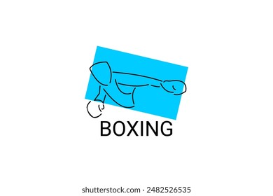 Boxing sport vector line icon. sportsman, practice boxing stance. sport pictogram illustration.