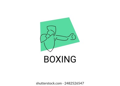 Boxing sport vector line icon. sportsman, practice boxing stance. sport pictogram illustration.