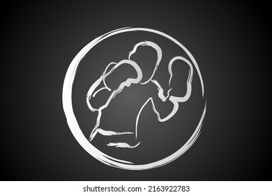 boxing sports logo for lifestyle and sports content. Simple logo silhouette theme