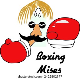 boxing sports logo vector crossed mustache with sunglasses

