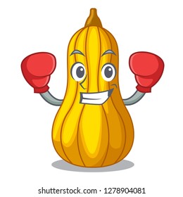 Boxing squash slices in a cartoon bowl