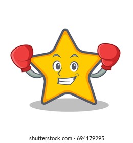 Boxing star character cartoon style