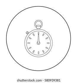 Boxing stopwatch icon in outline style isolated on white background. Boxing symbol stock vector illustration.
