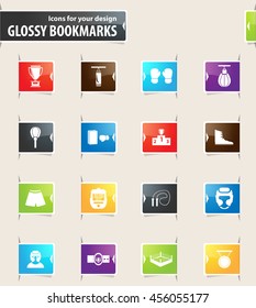 Boxing symbol vector glossy bookmarks for your design