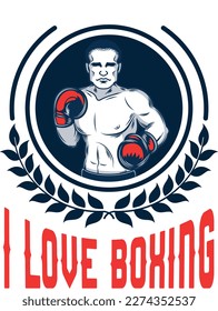 Boxing t shirt design template