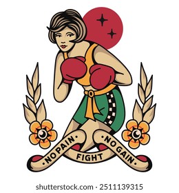 Tatuagem de boxe, disponível para usuários pessoais e comerciais.