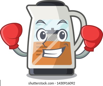 Boxing tea maker isolated with the mascot