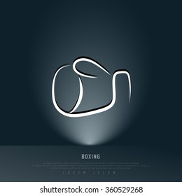 Boxing Teal Freehand Sketch Sparse Graphic Design Vector Illustration EPS10
