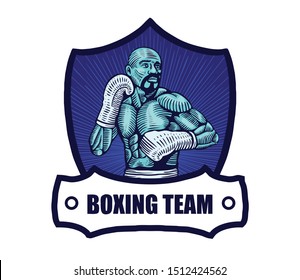 boxing team logo, mascot, illustration