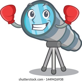 Boxing telescope isolated with in the mascot