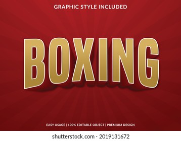 boxing text effect editable template with abstract style use for business brand and logo