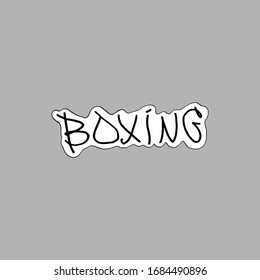  Boxing,  text graphic font. Vector.