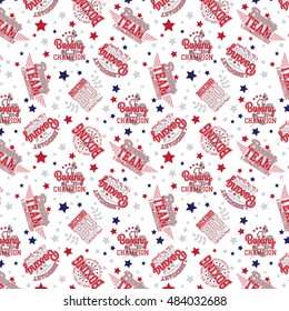 Boxing Theme Vector Seamless Sport Pattern Background