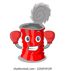 Boxing Tin can shape on a cartoon