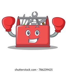 Boxing tool box character cartoon