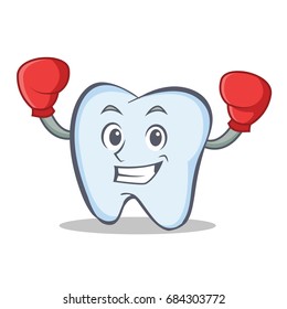 Boxing tooth character cartoon style