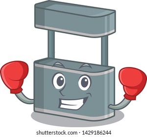Boxing trade stand isolated in the cartoon