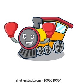 Boxing train character cartoon style
