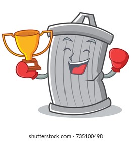 Boxing trash character cartoon style