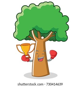 Boxing tree character cartoon style