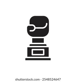 Boxing Trophy Filled Icon Vector Illustration