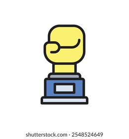 Boxing Trophy Icon Vector Illustration