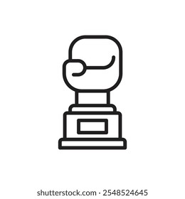 Boxing Trophy Outline Icon Vector Illustration