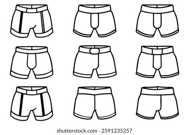 Boxing trunks line art simple drawing
