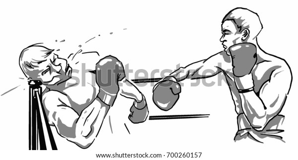 Boxing Two Boxers Fighting Boxer Falling Stock Vector (Royalty Free ...