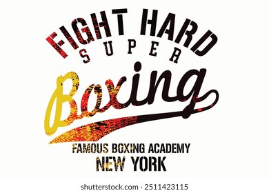 Boxing typography grunge, grunge Fight typography slogan, athletic apparel design graphic print, NYC Vintage Print for sportswe8