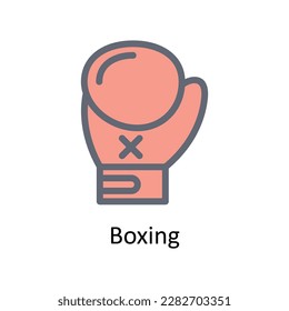 Boxing Vector  Fill outline Icons. Simple stock illustration stock