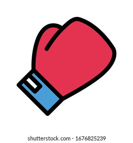 icono de color plano vectorial de boxeo 