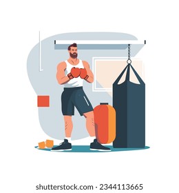 boxing vector flat minimalistic asset isolated
