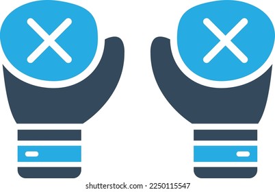 Boxing Vector Icon, fighting gloves flat icon, punch gloves icon, hand gloves vector icon  
