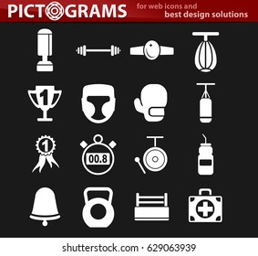 boxing vector icons for user interface design