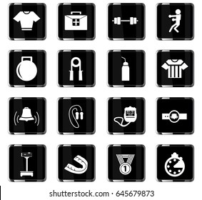 boxing vector icons for user interface design