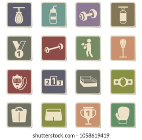 boxing vector icons for web and user interface design