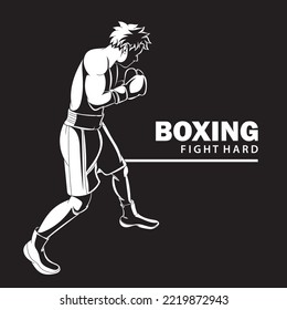 Boxen, Vektorgrafik. Boxer Silhouette.