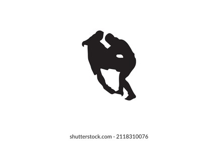 diseño de ilustración de vector de boxeo en blanco y negro