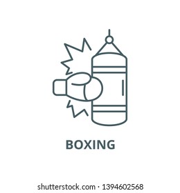 Boxing vector line icon, linear concept, outline sign, symbol