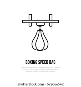 Boxing vector line icon. Punching bag logo, equipment sign. Sport competition illustration.