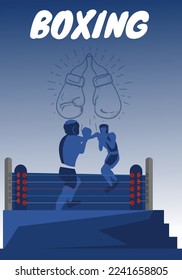 
boxing vector poster illustration boxing ring vector background. 