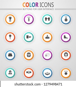 Boxing vector web icons for user interface